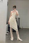 Un Morceau lace stitching rotating pants UM231XZ02